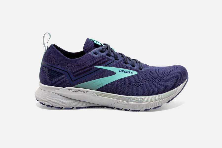 Brooks Women's Ricochet 3 Road Running Shoes Peacoat/Ribbon/Blue Tint ( NZHWY0672 )